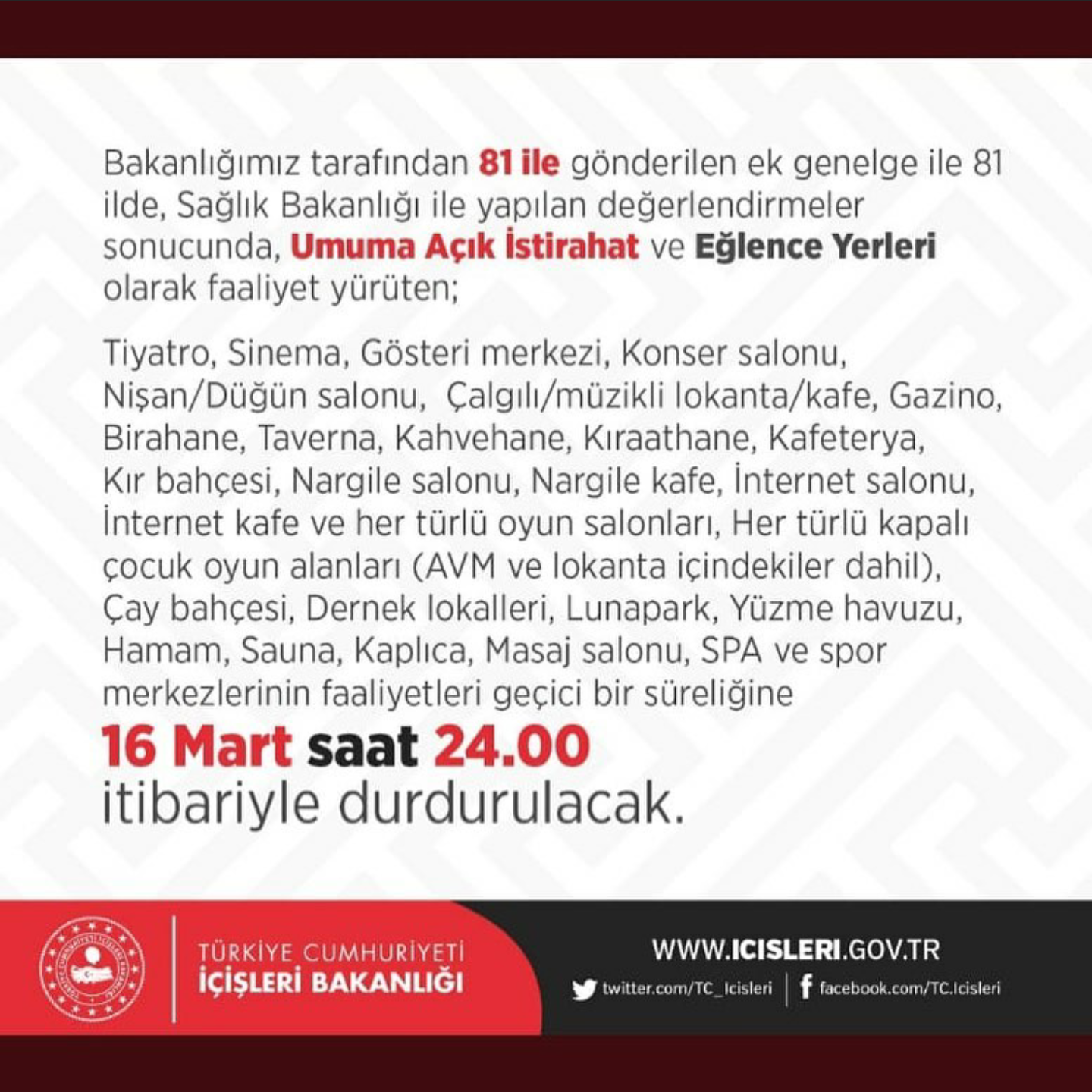 UMUMA AÇIK İSTİRAHAT VE EĞLENCE YERLERİ